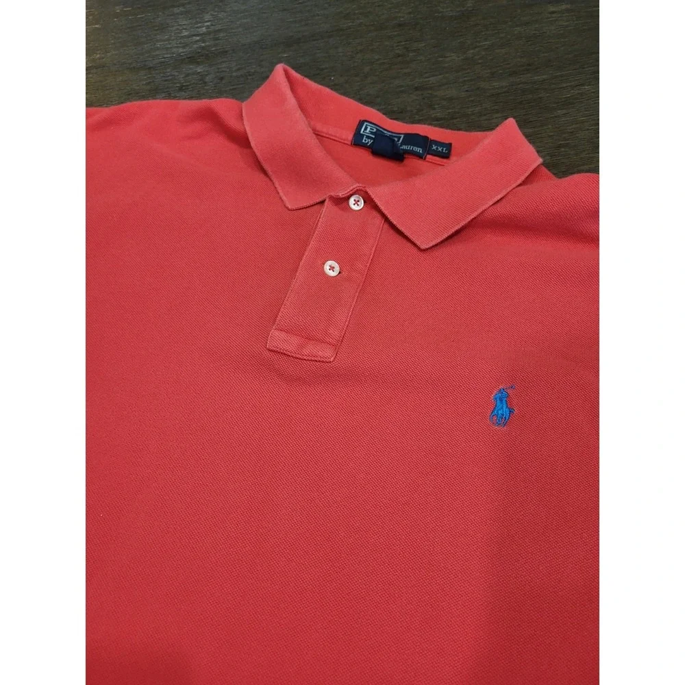 VINTAGE Y2K Ralph Lauren Coral Polo Shirt Adult XXL SOFT Short Sleeve Mens